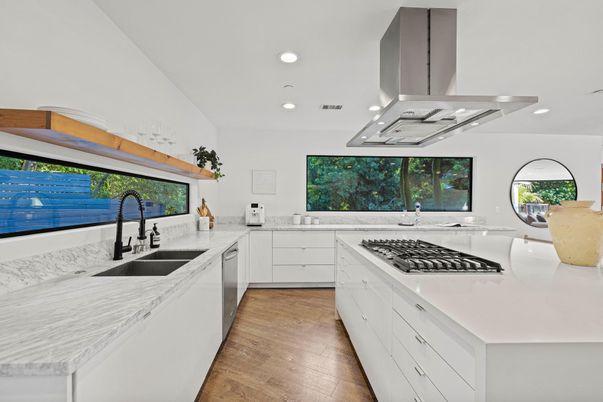 Interior, Kitchen, Recessed Lighting, Wood Texture Flooring
