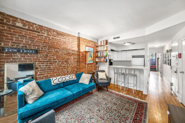 Interior, Kitchen, Living room, Stainless Steel Appliances, Stone Walls, Wood Texture Flooring