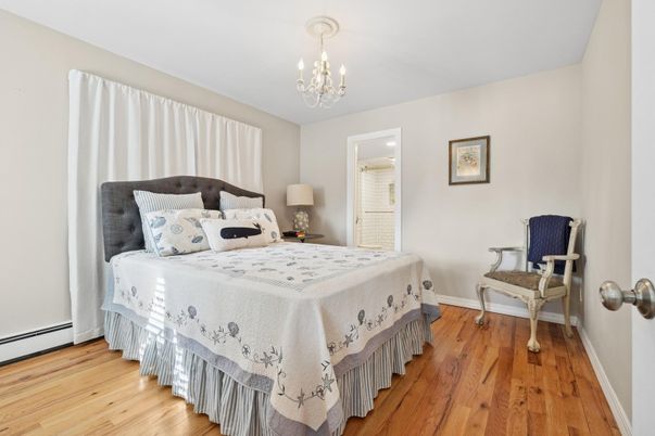 Bedroom, Chandelier, Interior, Wood Texture Flooring