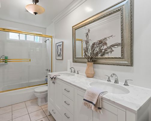 Bathroom, Dual Sink Vanities, Glass Shower, Interior