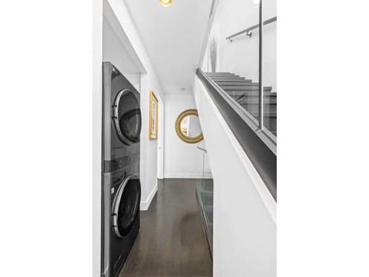 Interior, Recessed Lighting, Utility Closets, Washer, Wood Texture Flooring
