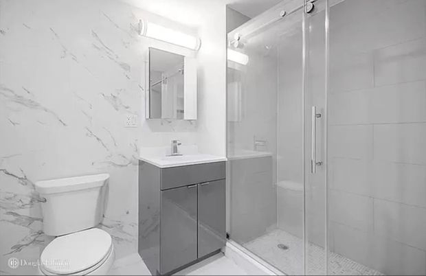 Bathroom, Glass Shower, Interior, Marble Walls