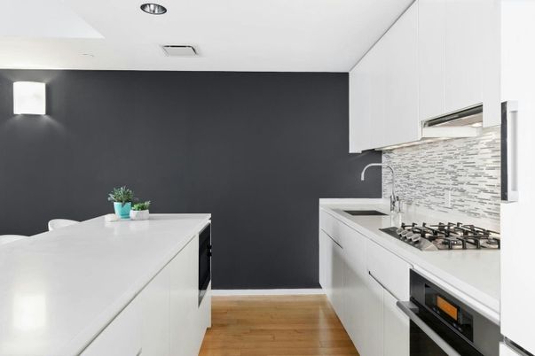 Interior, Kitchen, Recessed Lighting, Wood Texture Flooring