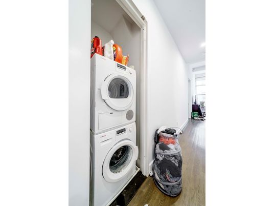 Interior, Recessed Lighting, Utility Closets, Washer, Wood Texture Flooring