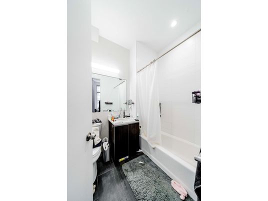 Bathroom, Interior, Recessed Lighting, Wood Texture Flooring