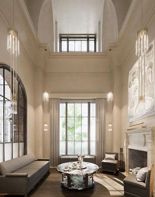 Chandelier, Fireplace, Interior, Pendant Lights, Wood Texture Flooring