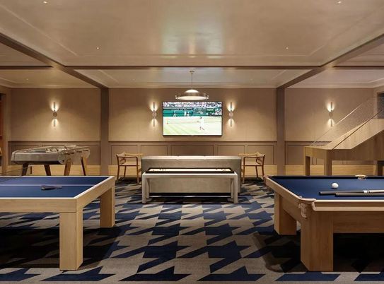 Billiard Table, Game Room, Interior, Pendant Lights