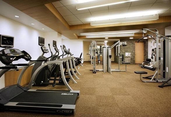 Fitness Equipment, Gym, Interior, Recessed Lighting