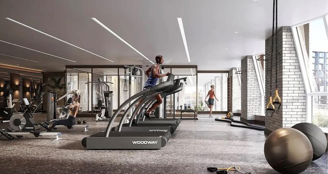 Fitness Equipment, Gym, Interior, Recessed Lighting