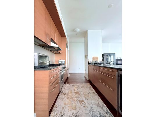 Interior, Kitchen, Stainless Steel Appliances, Wood Texture Flooring
