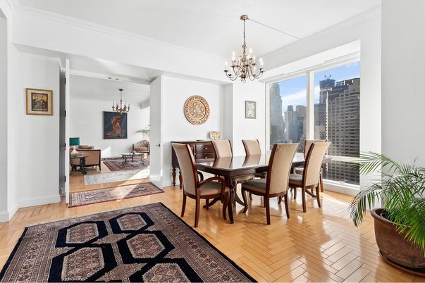 Chandelier, Dining room, Interior, Wood Texture Flooring