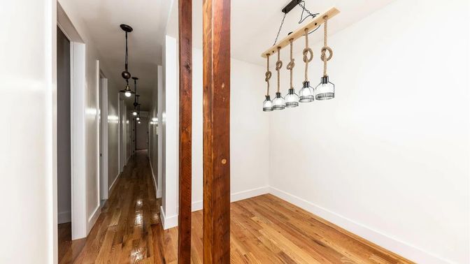 Interior, Pendant Lights, Wood Texture Flooring
