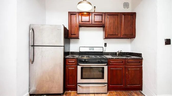 Interior, Kitchen, Stainless Steel Appliances, Wood Texture Flooring