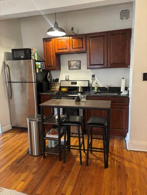Interior, Kitchen, Pendant Lights, Wood Texture Flooring