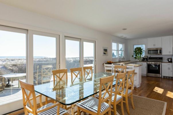 Dining room, Interior, Kitchen, Stainless Steel Appliances, Wood Texture Flooring