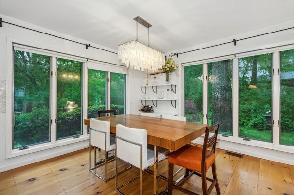 Chandelier, Dining room, Interior, Wood Texture Flooring