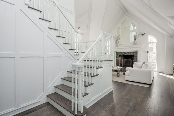 Fireplace, Interior, Pendant Lights, Wood Texture Flooring