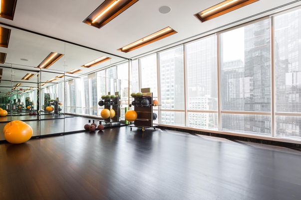 Fitness Equipment, Interior, Wood Texture Flooring