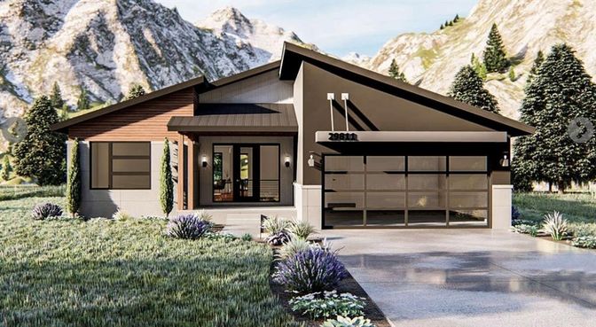 Attached, Exterior, Facade, Modern