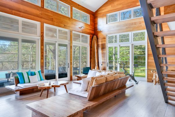 Interior, Living room, Wood Texture Flooring, Wooden Walls
