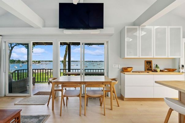 Dining room, Interior, Water, Wood Texture Flooring