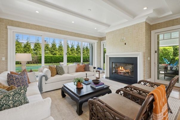 Fireplace, Interior, Living room, Recessed Lighting