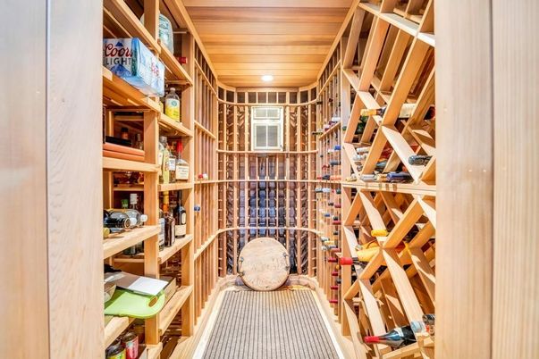 Interior, Recessed Lighting, Wine Storage, Wooden Ceilings