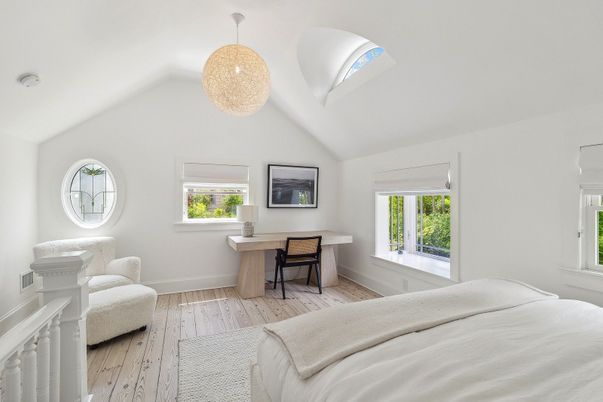 Bedroom, Chandelier, Home Office, Interior, Pendant Lights, Wood Texture Flooring