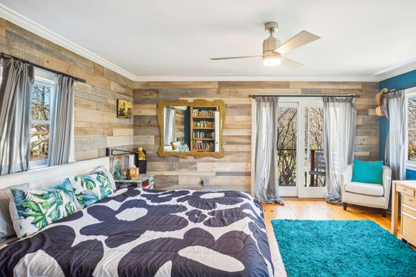 Bedroom, Interior, Wood Texture Flooring, Wooden Walls