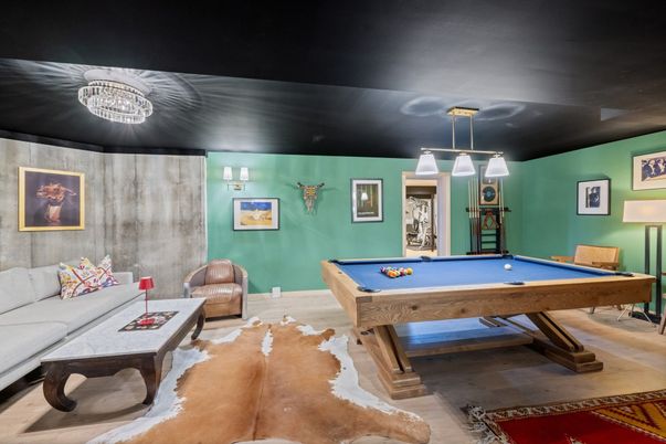 Billiard Table, Game Room, Interior, Pendant Lights