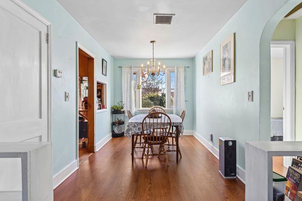 Chandelier, Dining room, Interior, Wood Texture Flooring