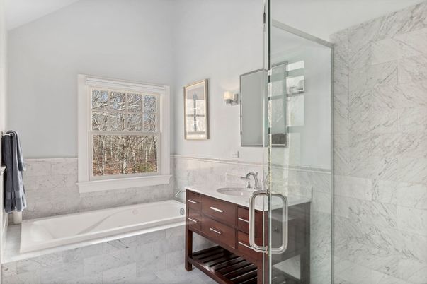 Bathroom, Glass Shower, Interior, Marble, Marble Walls