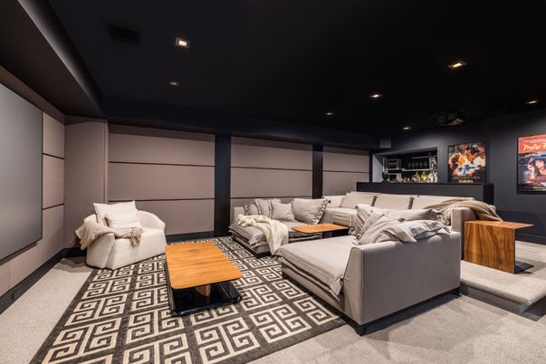 Interior, Projection Screen, Recessed Lighting, Theatre Room