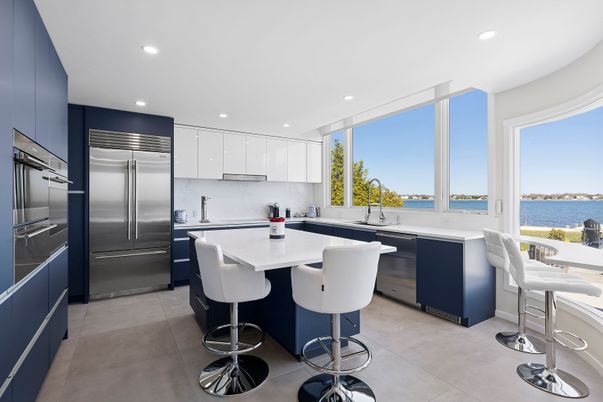 Interior, Kitchen, Recessed Lighting, Stainless Steel Appliances, Water