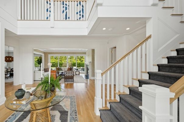 Dining room, Interior, Living room, Recessed Lighting, Wood Texture Flooring