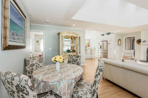 Dining room, Interior, Kitchen, Recessed Lighting, Wood Texture Flooring