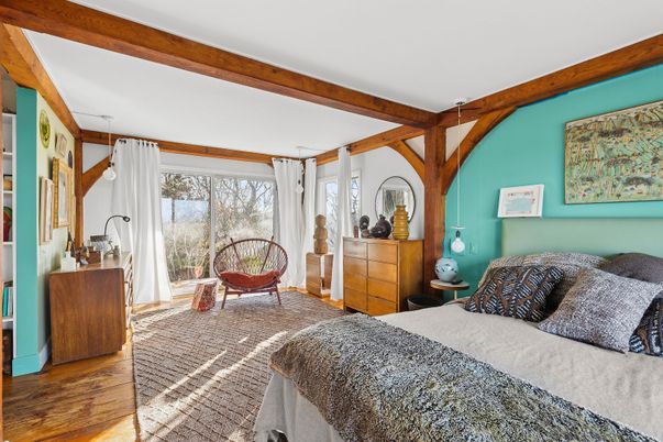 Bedroom, Interior, Wooden Beams, Wood Texture Flooring