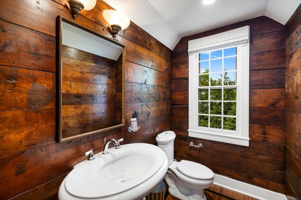 Bathroom, Interior, Recessed Lighting, Wooden Walls