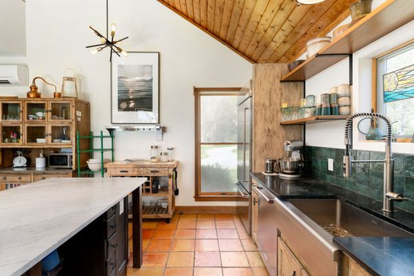Interior, Kitchen, Pendant Lights, Wooden Ceilings