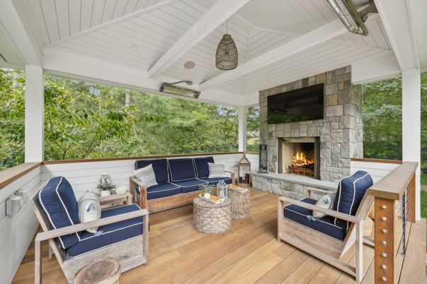 Exterior, Fireplace, Interior, Wood Texture Flooring