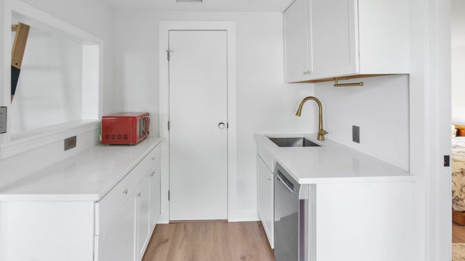 Interior, Kitchen, Wood Texture Flooring