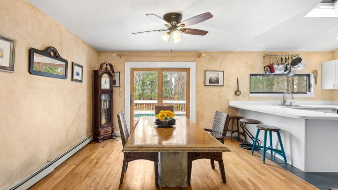 Dining room, Interior, Wood Texture Flooring