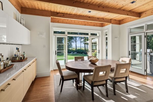 Dining room, Interior, Wooden Beams, Wooden Ceilings, Wood Texture Flooring