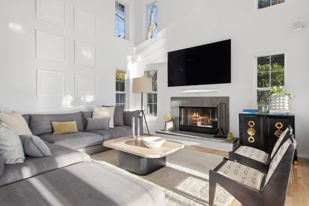 Fireplace, Interior, Living room, Wood Texture Flooring