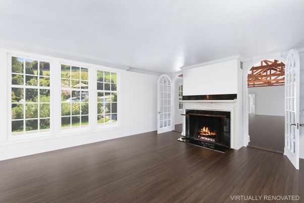 Empty room, Fireplace, Interior, Wood Texture Flooring