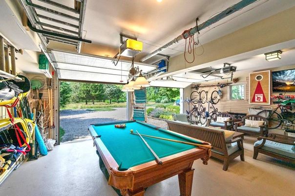 Billiard Table, Game Room, Interior, Pendant Lights