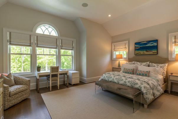 Bedroom, Home Office, Interior, Recessed Lighting, Wood Texture Flooring