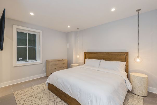 Bedroom, Interior, Pendant Lights, Recessed Lighting
