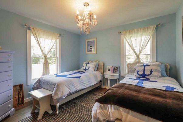 Bedroom, Chandelier, Interior, Wood Texture Flooring