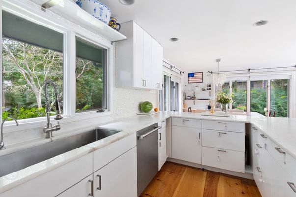 Interior, Kitchen, Recessed Lighting, Wood Texture Flooring